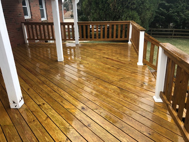 Freshly cleaned concrete driveway and patio – Northern Virginia pressure washing service