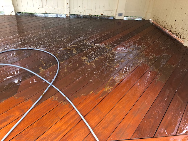 stripping stain from decks